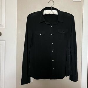 Lucky Brand Small Petite Soft Long Sleeve Dark Blue Button Down Shirt Women's